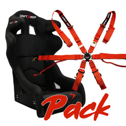DriftShop ProRace Bucket Seat + 6-Point Harness (FIA) Discount Pack